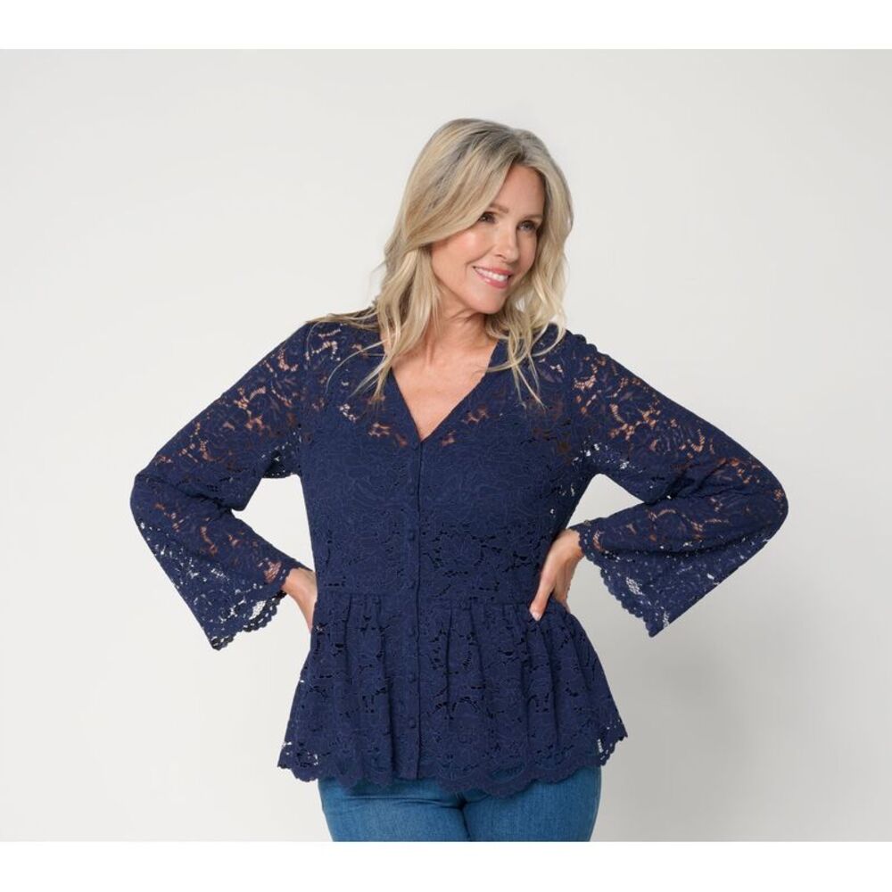 BEAUTIFUL by Lawrence Zarian Women's Top Plus Sz 2X Make Your Blue